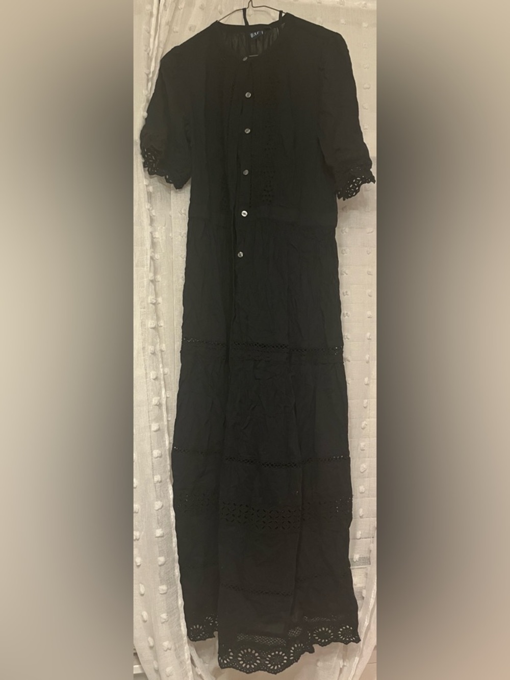 GAP Black Eyelet Midi Dress